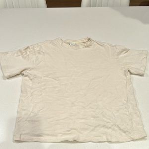 Cream colored Zara men’s waffle T-shirt size medium (runs small)